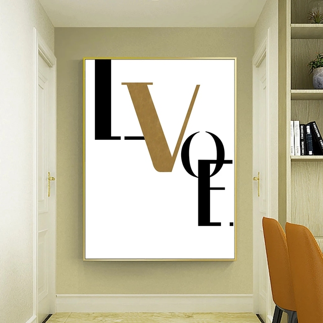 Abstrakcyjny obraz na płótnie Modern Love Home - plakat w stylu Nordic do salonu i dekoracji wnętrz - Wianko - 5