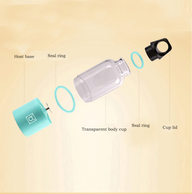 Elektryczna sokowirówka Blender do Smoothie o pojemności 500ml, z możliwością ładowania Mini USB, 4 ostrza, przenośna - Wianko - 5