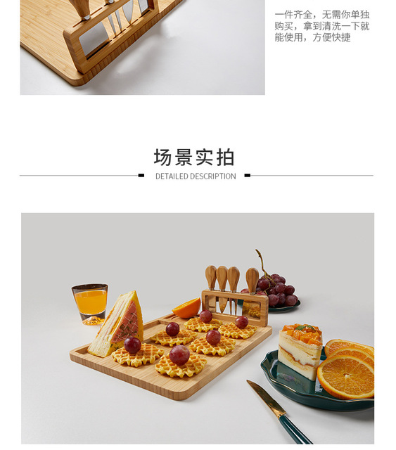 Bambusowa deska do krojenia sera z nożem, widełkami i łychą - deska do serów - Wianko - 9