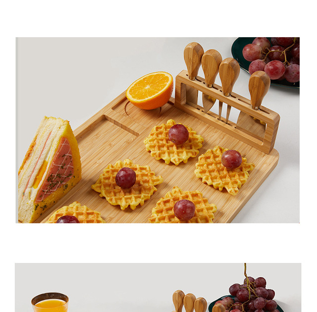 Bambusowa deska do krojenia sera z nożem, widełkami i łychą - deska do serów - Wianko - 10