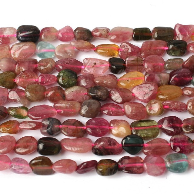 Naturalne różowe Opalowe kamienie księżycowe - kolorowe fluoryt - nieregularne koraliki - tworzenie biżuterii DIY - bransoletka - długość 15'' - Wianko - 4