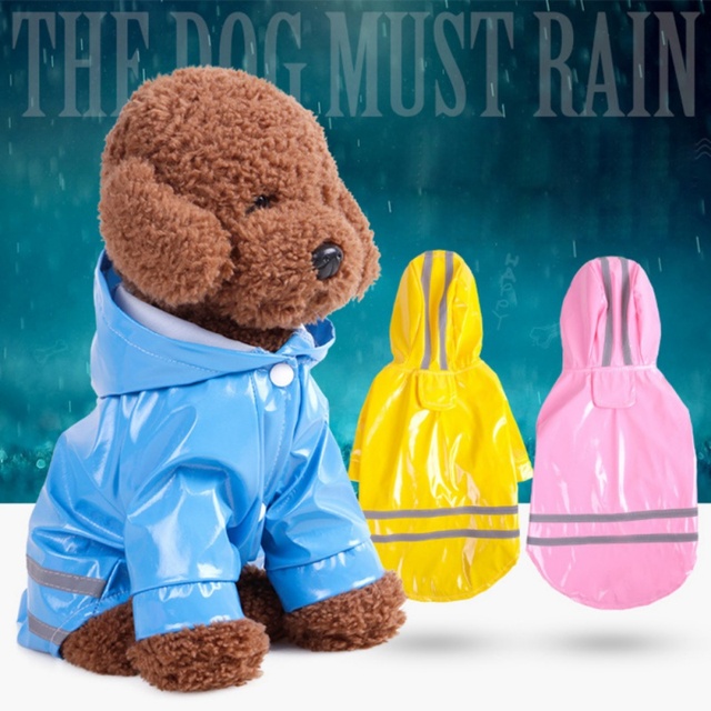 Płaszcz przeciwdeszczowy dla psa z kapturem Puppy Pet, wodoodporny, ochrona przed deszczem, rozmiary S-XL - Wianko - 1