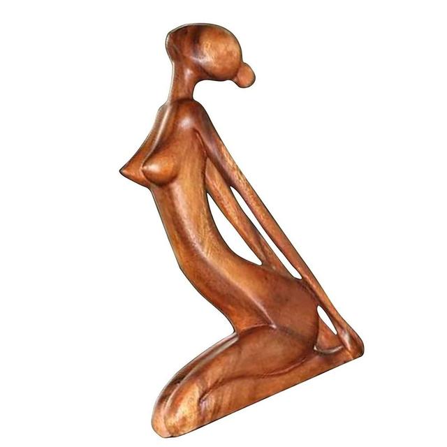 Ręcznie wykonana drewniana rzeźba do medytacji joga, idealna na salon, studio czy sypialnię - Wianko - 6