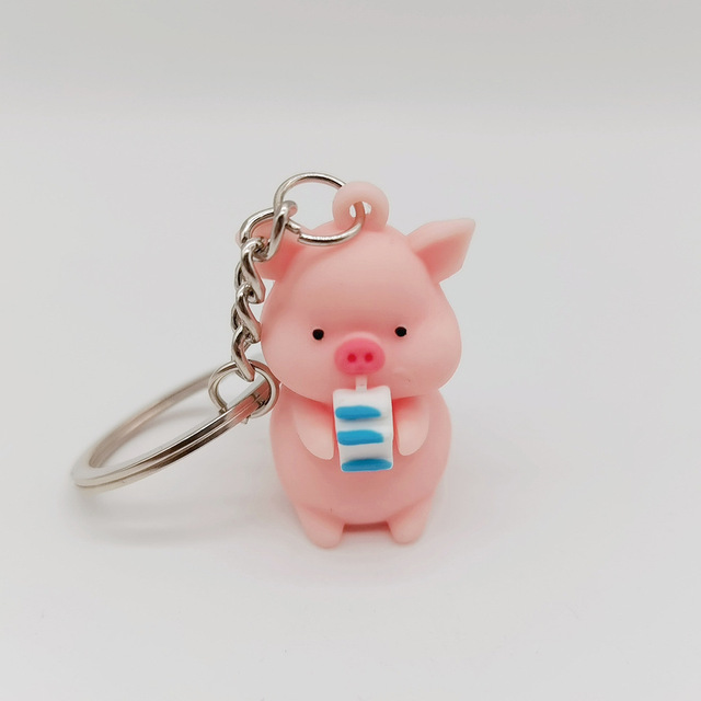 Miękki breloczek na klucze z PVC w kształcie ślicznej kreatywnej gumowej świnki z wisiorkiem - ozdoba do plecaka, dla kobiet i mężczyzn - Wianko - 14