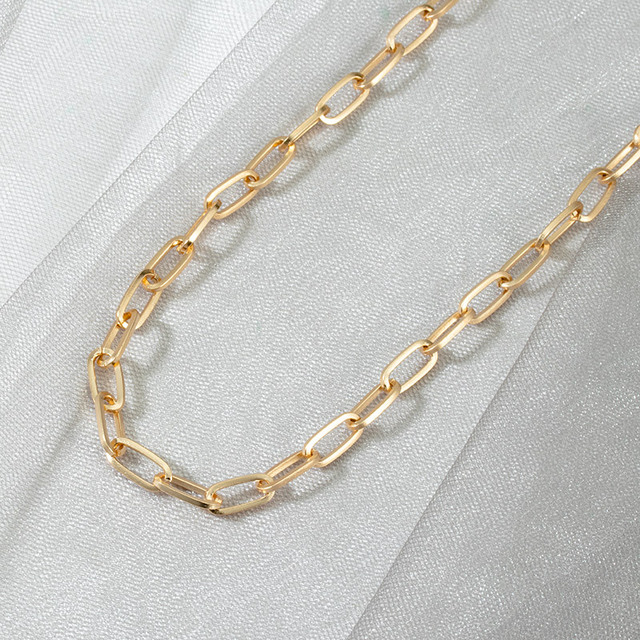 Naszyjnik w stylu vintage z perłami i łańcuszkiem - modny, gruby zamek metalowy - 2021 trend damska biżuteria - Wianko - 8