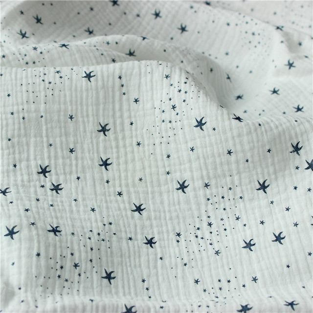 Miękkie cienkie podwójne krepy gwiazda tkanina bawełniana 135cm X 50cm, wysokiej jakości, idealna do szycia koszul, sukienek, bielizny - 160 g/m - Wianko - 2