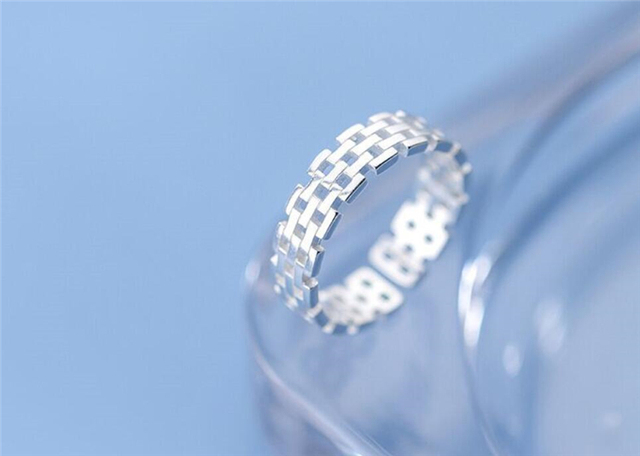 Elegancki pierścień Mini Hollow City Wall wykonany z 925 srebra dla kobiet, możliwy do regulacji rozmiaru - Wianko - 24
