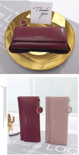 Kobiecy portfel skórzany THREEPEAS - sprzęgło klip na pieniądze z torebką telefonu i długimi składanymi przegródkami - Wianko - 22