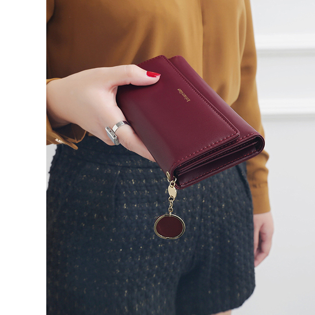 Kobiecy portfel skórzany THREEPEAS - sprzęgło klip na pieniądze z torebką telefonu i długimi składanymi przegródkami - Wianko - 13