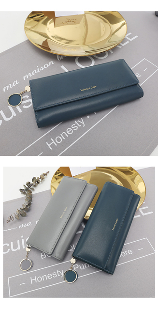 Kobiecy portfel skórzany THREEPEAS - sprzęgło klip na pieniądze z torebką telefonu i długimi składanymi przegródkami - Wianko - 24