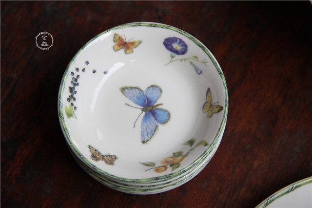 Porcelanowy talerz Motyl Miłość z kwiatowym wzorem jagody - Naczynia i talerze - Wianko - 14