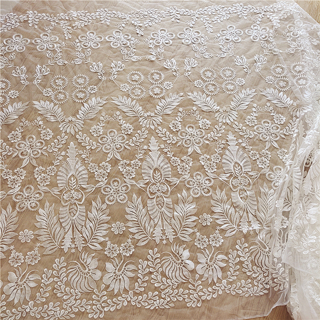 Roślinna kwiecista sukienka ślubna z haftem LASUI 1 stoczni, materiał dekoracyjny - Wianko - 3