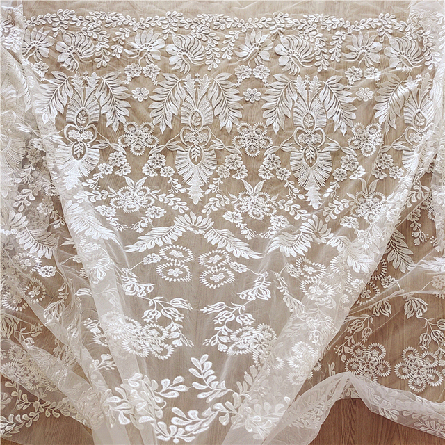 Roślinna kwiecista sukienka ślubna z haftem LASUI 1 stoczni, materiał dekoracyjny - Wianko - 10