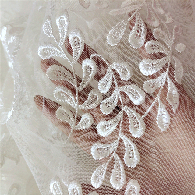 Roślinna kwiecista sukienka ślubna z haftem LASUI 1 stoczni, materiał dekoracyjny - Wianko - 6