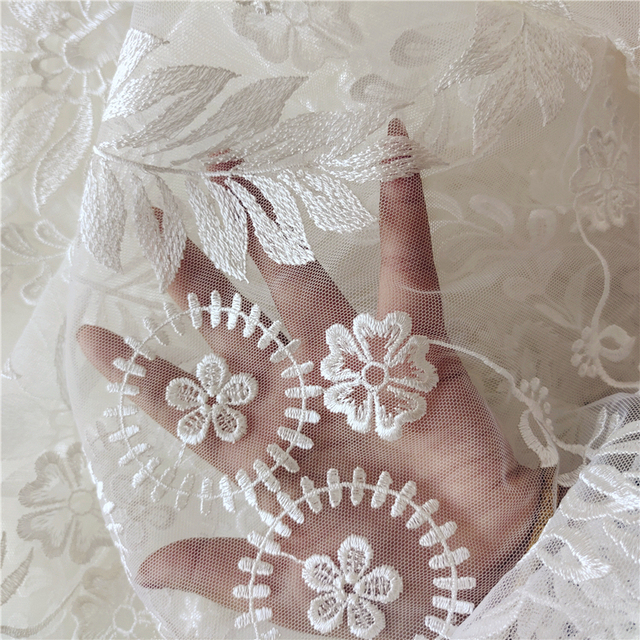 Roślinna kwiecista sukienka ślubna z haftem LASUI 1 stoczni, materiał dekoracyjny - Wianko - 5