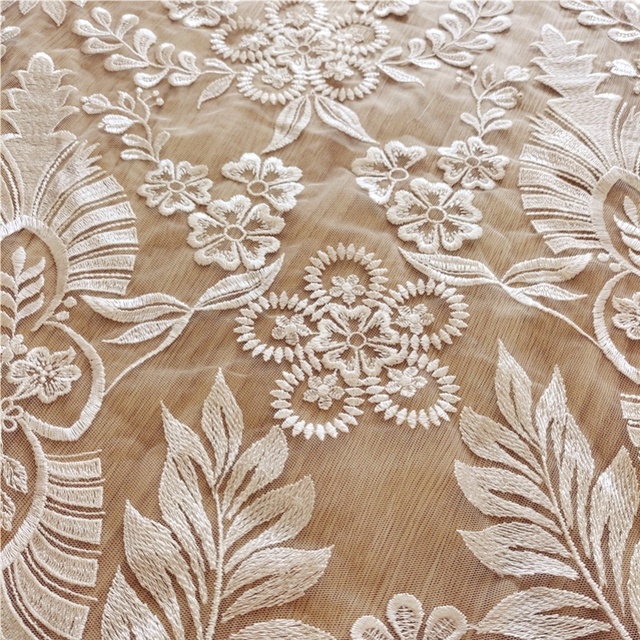 Roślinna kwiecista sukienka ślubna z haftem LASUI 1 stoczni, materiał dekoracyjny - Wianko - 2