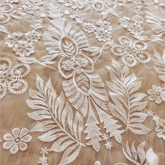 Roślinna kwiecista sukienka ślubna z haftem LASUI 1 stoczni, materiał dekoracyjny - Wianko - 7