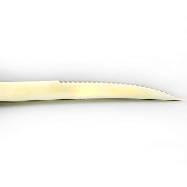 Zestaw 2 sztuk najwyższej jakości noży do kotletów i steków wykonanych ze stali nierdzewnej, w kolorze złotym i czarnym - Wianko - 13