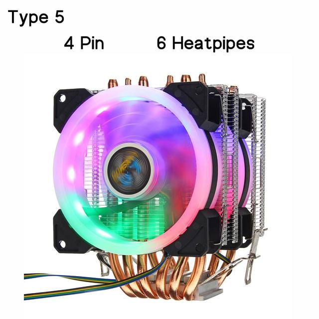 Chłodnica procesora - radiator z wentylatorem miedziowym Heatpipe RGB dla Intel/AMD, 2/4/6 Pipe, 3/4Pin - Wianko - 36