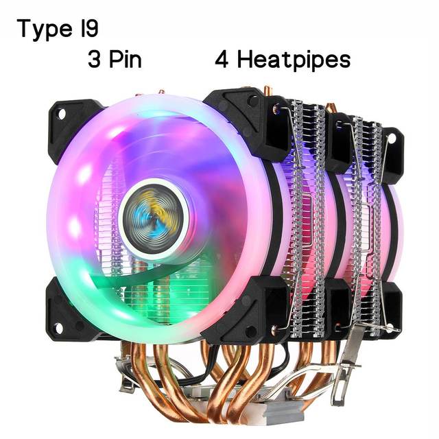 Chłodnica procesora - radiator z wentylatorem miedziowym Heatpipe RGB dla Intel/AMD, 2/4/6 Pipe, 3/4Pin - Wianko - 17