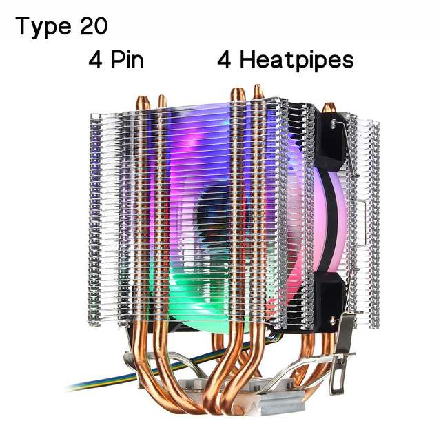 Chłodnica procesora - radiator z wentylatorem miedziowym Heatpipe RGB dla Intel/AMD, 2/4/6 Pipe, 3/4Pin - Wianko - 19