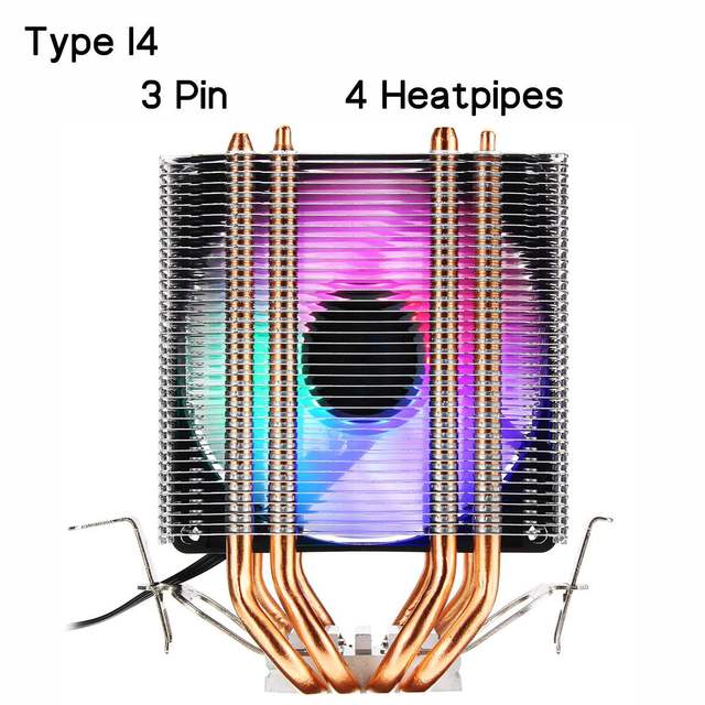 Chłodnica procesora - radiator z wentylatorem miedziowym Heatpipe RGB dla Intel/AMD, 2/4/6 Pipe, 3/4Pin - Wianko - 22