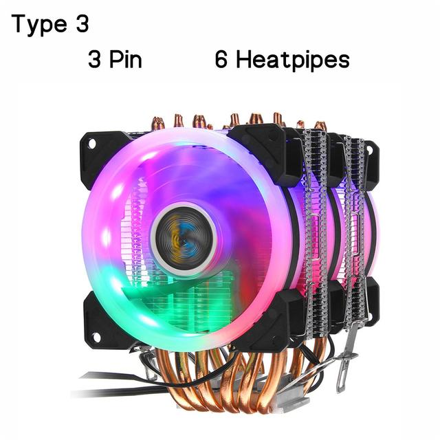 Chłodnica procesora - radiator z wentylatorem miedziowym Heatpipe RGB dla Intel/AMD, 2/4/6 Pipe, 3/4Pin - Wianko - 35