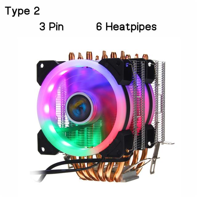 Chłodnica procesora - radiator z wentylatorem miedziowym Heatpipe RGB dla Intel/AMD, 2/4/6 Pipe, 3/4Pin - Wianko - 34