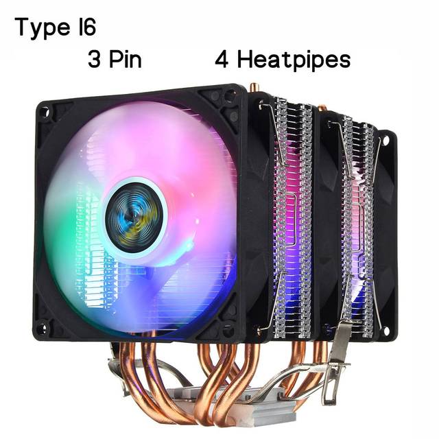 Chłodnica procesora - radiator z wentylatorem miedziowym Heatpipe RGB dla Intel/AMD, 2/4/6 Pipe, 3/4Pin - Wianko - 21