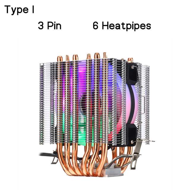 Chłodnica procesora - radiator z wentylatorem miedziowym Heatpipe RGB dla Intel/AMD, 2/4/6 Pipe, 3/4Pin - Wianko - 33