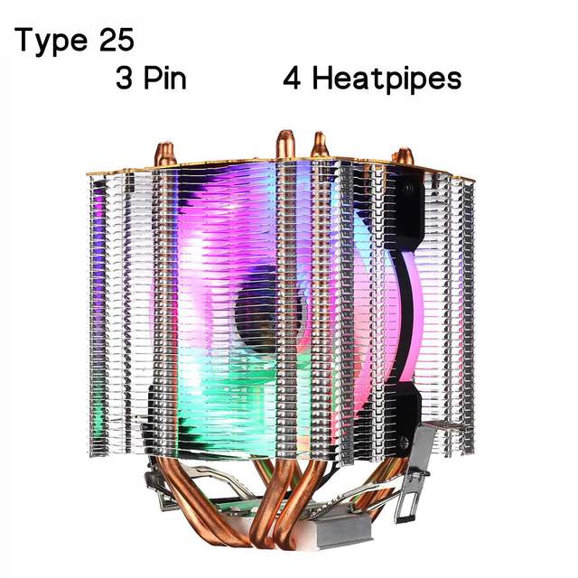 Chłodnica procesora - radiator z wentylatorem miedziowym Heatpipe RGB dla Intel/AMD, 2/4/6 Pipe, 3/4Pin - Wianko - 13