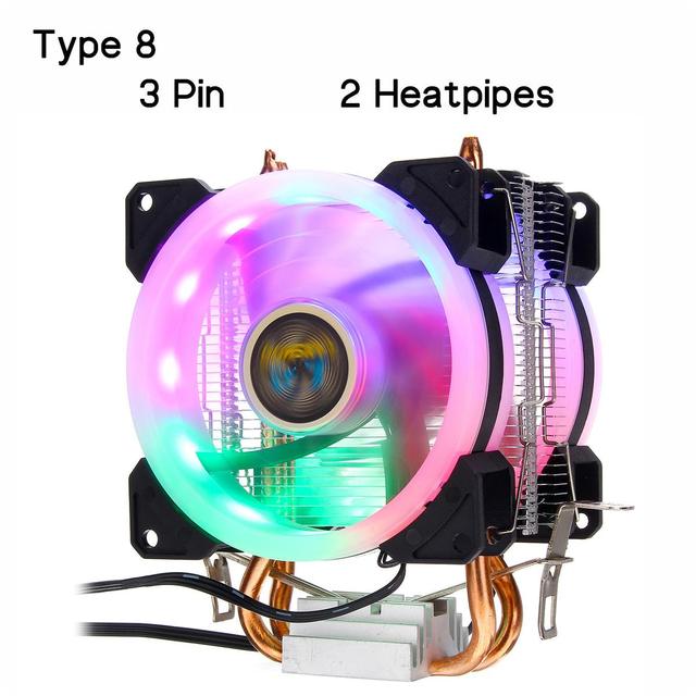 Chłodnica procesora - radiator z wentylatorem miedziowym Heatpipe RGB dla Intel/AMD, 2/4/6 Pipe, 3/4Pin - Wianko - 30