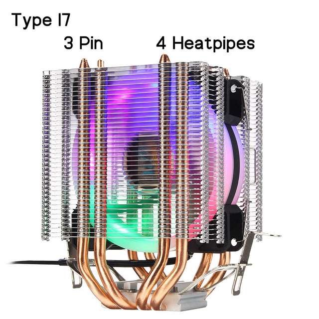 Chłodnica procesora - radiator z wentylatorem miedziowym Heatpipe RGB dla Intel/AMD, 2/4/6 Pipe, 3/4Pin - Wianko - 20