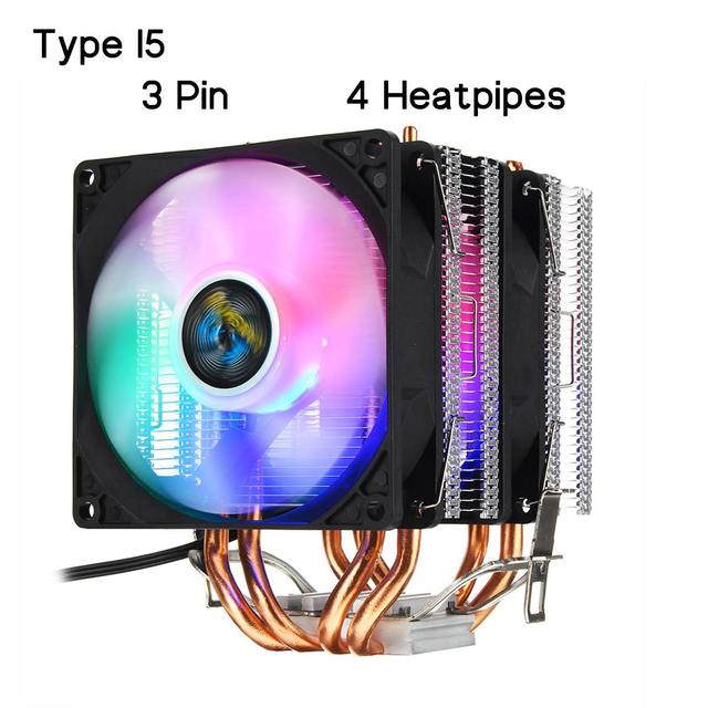 Chłodnica procesora - radiator z wentylatorem miedziowym Heatpipe RGB dla Intel/AMD, 2/4/6 Pipe, 3/4Pin - Wianko - 23
