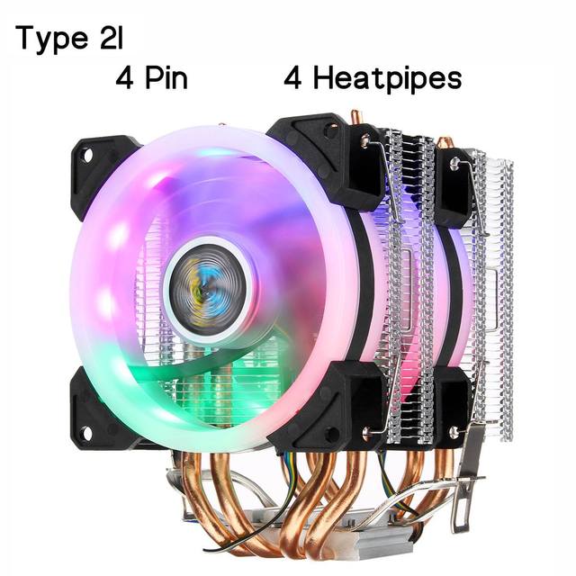 Chłodnica procesora - radiator z wentylatorem miedziowym Heatpipe RGB dla Intel/AMD, 2/4/6 Pipe, 3/4Pin - Wianko - 18