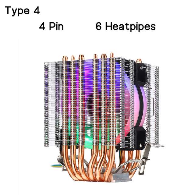 Chłodnica procesora - radiator z wentylatorem miedziowym Heatpipe RGB dla Intel/AMD, 2/4/6 Pipe, 3/4Pin - Wianko - 31