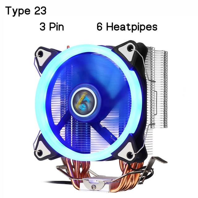 Chłodnica procesora - radiator z wentylatorem miedziowym Heatpipe RGB dla Intel/AMD, 2/4/6 Pipe, 3/4Pin - Wianko - 14