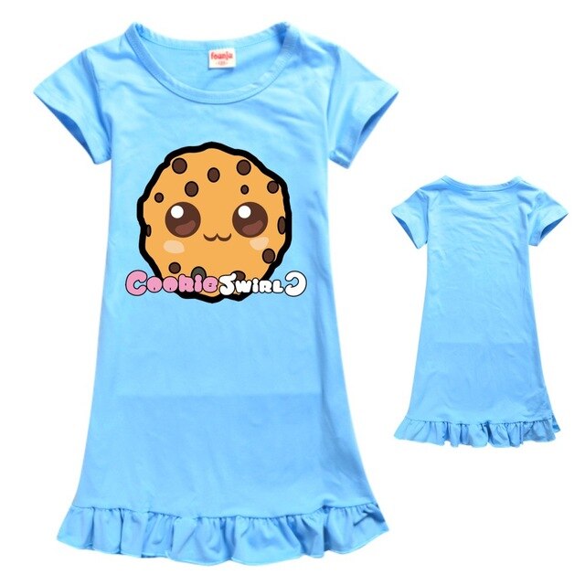 Koszula nocna dziewczyny z poliestru - Cookie Swirl C - lato - dla dzieci - Wianko - 3