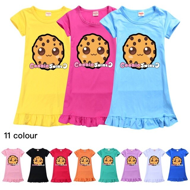 Koszula nocna dziewczyny z poliestru - Cookie Swirl C - lato - dla dzieci - Wianko - 2