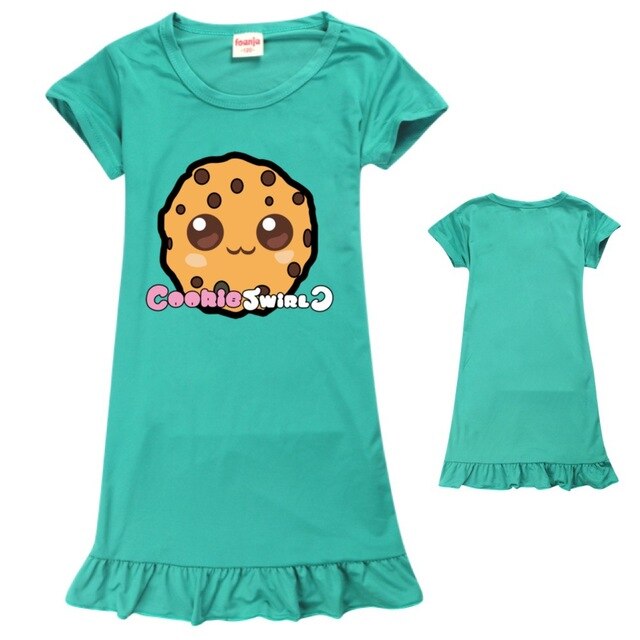 Koszula nocna dziewczyny z poliestru - Cookie Swirl C - lato - dla dzieci - Wianko - 5