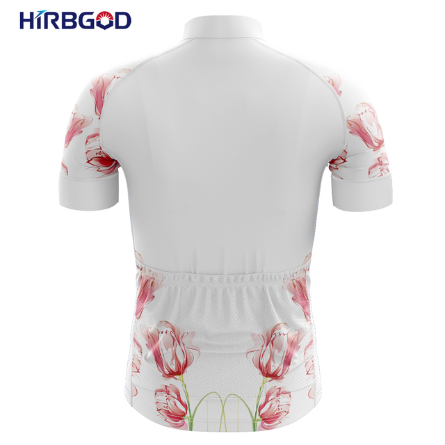Nowa koszulka rowerowa z krótkim rękawem HIRBGOD 2020, kwiatowy wydruk, oddychający materiał - Wianko - 16