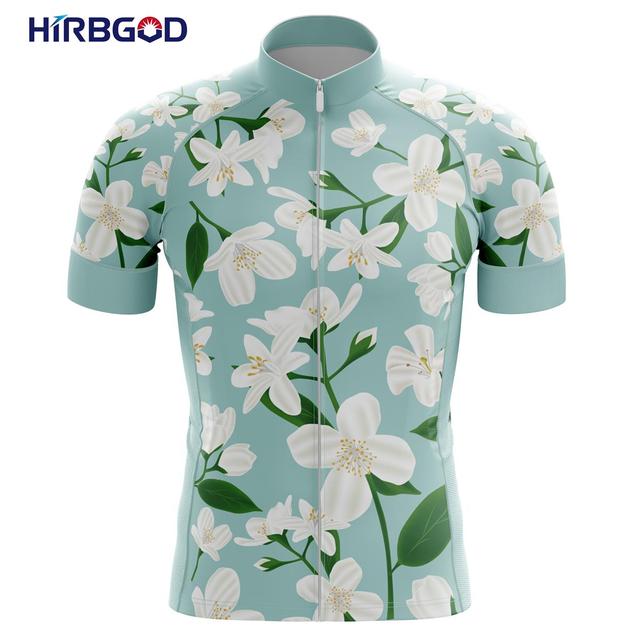 Nowa koszulka rowerowa z krótkim rękawem HIRBGOD 2020, kwiatowy wydruk, oddychający materiał - Wianko - 8