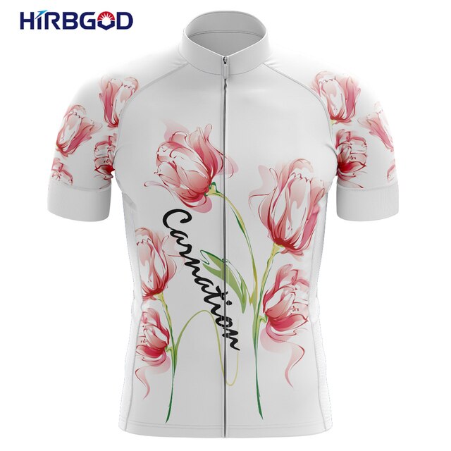 Nowa koszulka rowerowa z krótkim rękawem HIRBGOD 2020, kwiatowy wydruk, oddychający materiał - Wianko - 14