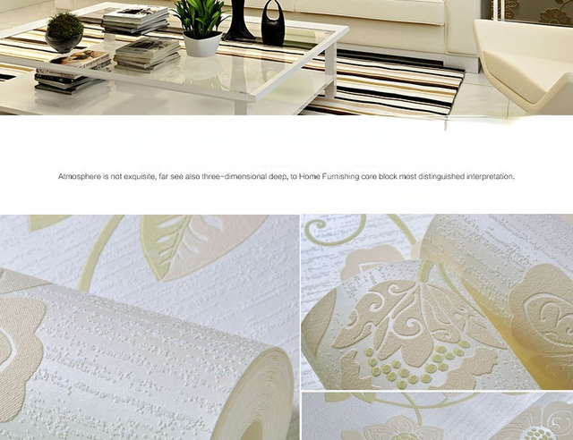Ciepła tłoczone tapeta z adamaszku o wzorze kwiatowym 3D do dekoracji wnętrz gospodarstwa domowego - Wianko - 3