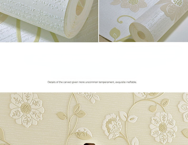 Ciepła tłoczone tapeta z adamaszku o wzorze kwiatowym 3D do dekoracji wnętrz gospodarstwa domowego - Wianko - 4