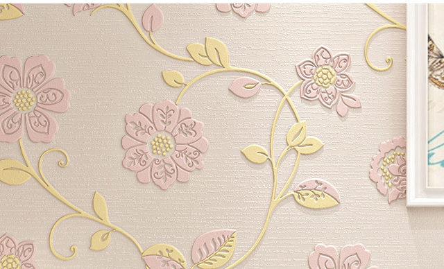 Ciepła tłoczone tapeta z adamaszku o wzorze kwiatowym 3D do dekoracji wnętrz gospodarstwa domowego - Wianko - 8
