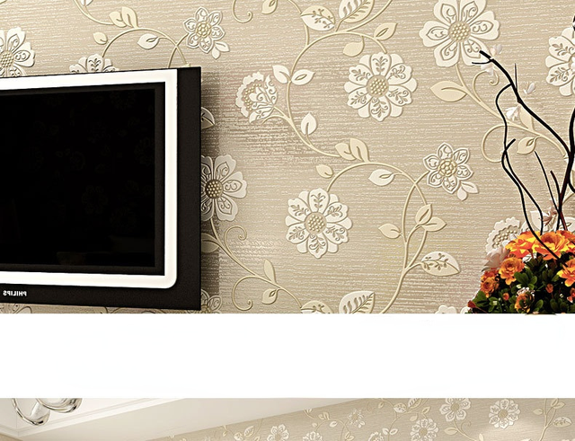 Ciepła tłoczone tapeta z adamaszku o wzorze kwiatowym 3D do dekoracji wnętrz gospodarstwa domowego - Wianko - 12