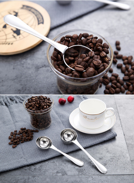 Fasola łyżka łyżeczka do kawy ze stali nierdzewnej 15g zintegrowany pomiar kawy mielonej 1 sztuka - Wianko - 5