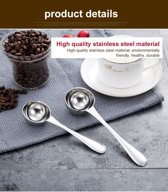 Fasola łyżka łyżeczka do kawy ze stali nierdzewnej 15g zintegrowany pomiar kawy mielonej 1 sztuka - Wianko - 6