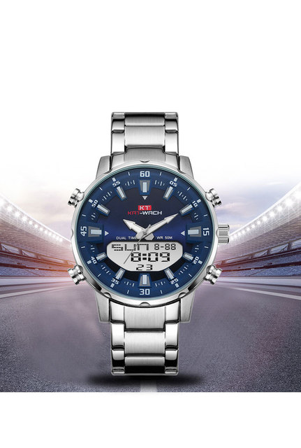 Męskie zegarki kwarcowe luksusowej marki, skórzany pasek, wodoodporne 50M, wojskowy styl - Wianko - 1